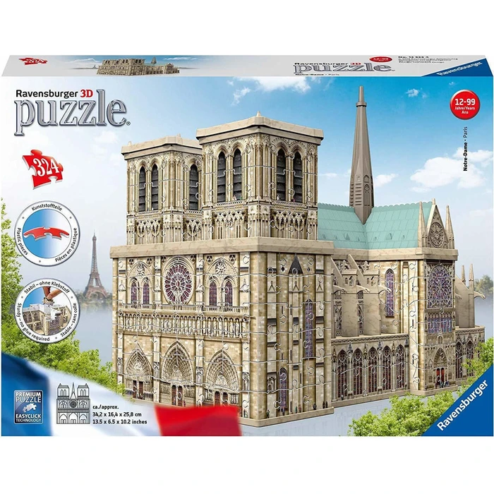 Παζλ 3D Ravensburger Cathedrale Notre-Dame de Paris (324pcs) (12523)