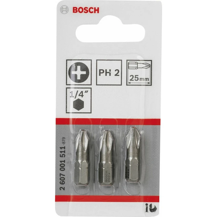 Σετ Μύτες Bosch 3pcs PH PH2 XH 25mm