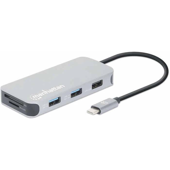 Docking Station Manhattan USB-C 8-in-1 HDMI RJ45 3xUSB-A