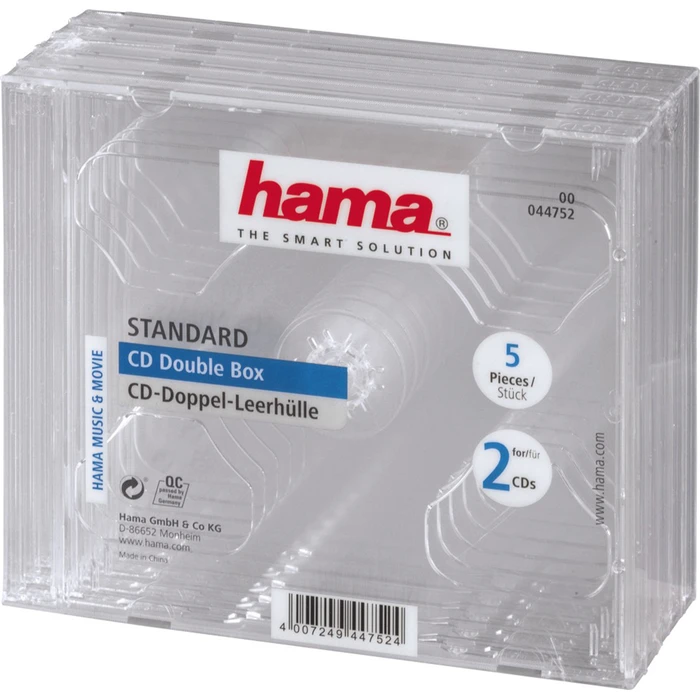 Θήκη CD Hama Double-Box pack of 5 Transparent Jewel-44752