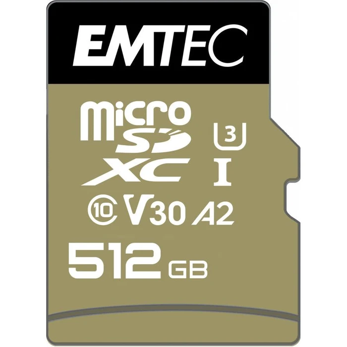 Κάρτα Μνήμης microSD 512GB Emtec SDXC (CLASS10) Speedin V30 A1 4K Adapt