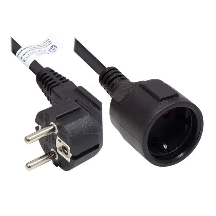 Good Connections Καλώδιο επέκτασης με φις Schutzkontakt (Schuko) σε υποδοχή, μαύρο, 2 m