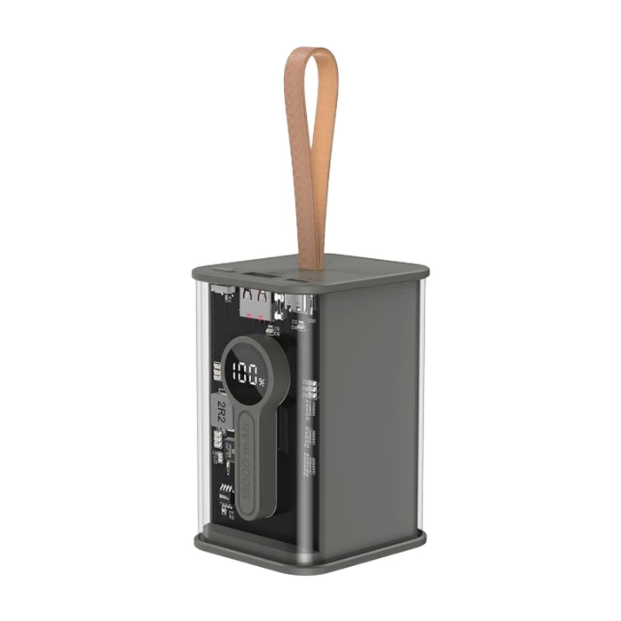 Power Bank Gembird Transparent QC3.0 QUICK Charging 18000MAH Black