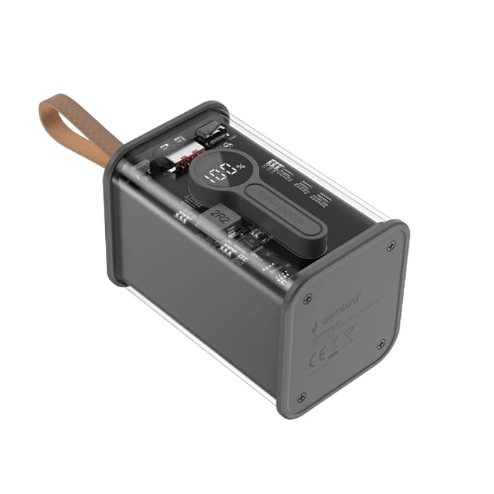 Power Bank Gembird Transparent QC3.0 QUICK Charging 18000MAH Black