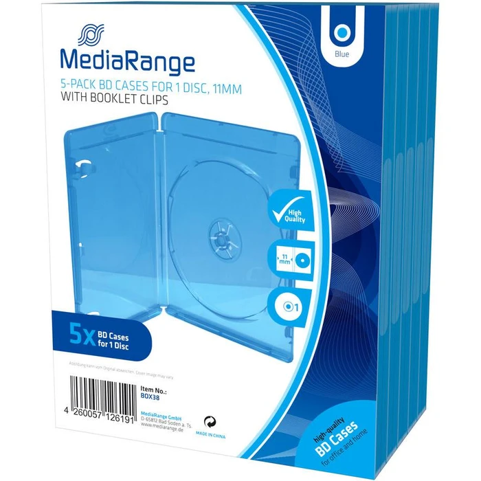 Θήκη DVD MediaRange Bluray Case 5pcs Single retail