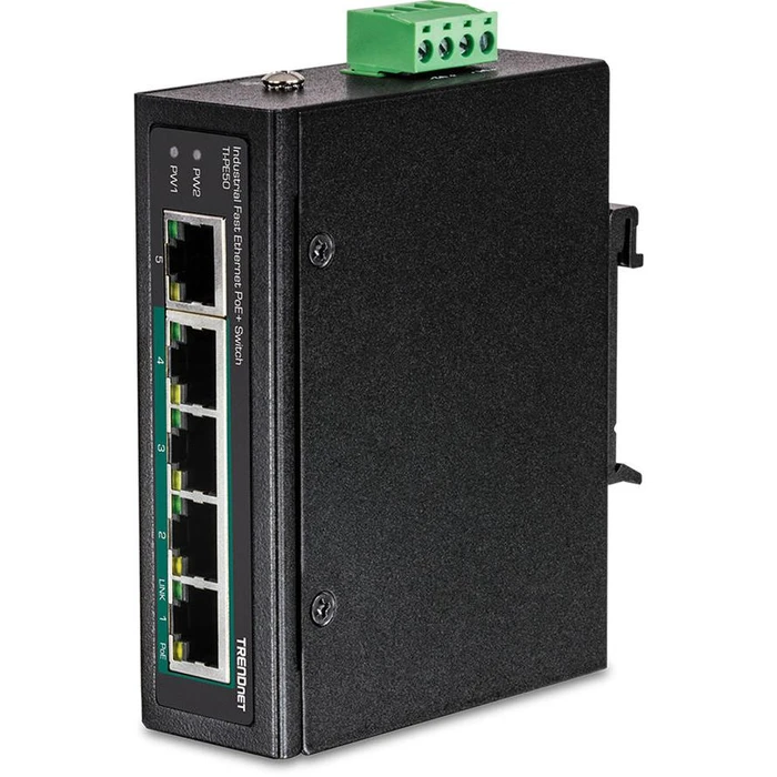 Network Switch Trendnet 5-Port Industrial Fast Eth. PoE+ DIN-Rail