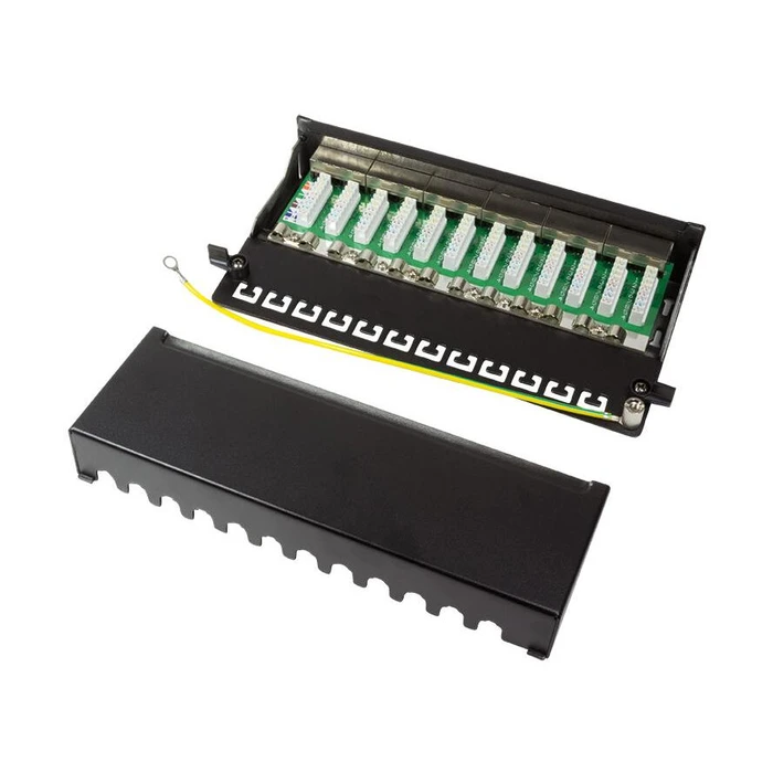 Patch Panel Logilink Tisch/Wand Cat.6 STP 12 Ports, Black