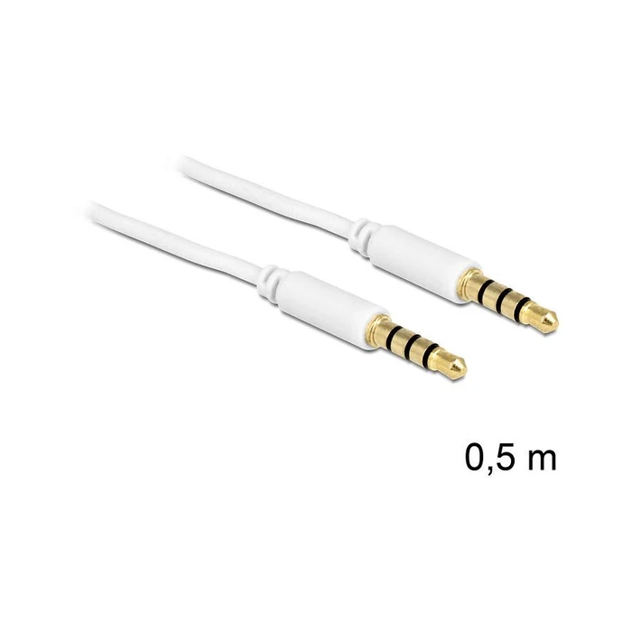 Καλώδιο Ήχου Delock jack 3,5mm -> 3,5mm M/M 0.50m 4Pin White