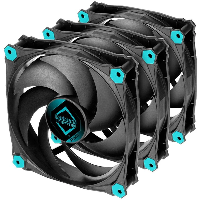 Case Fan 12cm Iceberg Thermal IceGALE Silent PWM-Black (3-pack)