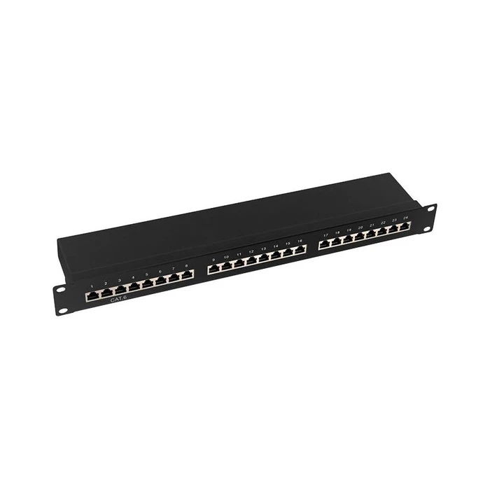Patch Panel Logilink 19" installation Kat.6 STP 24 Port, Black