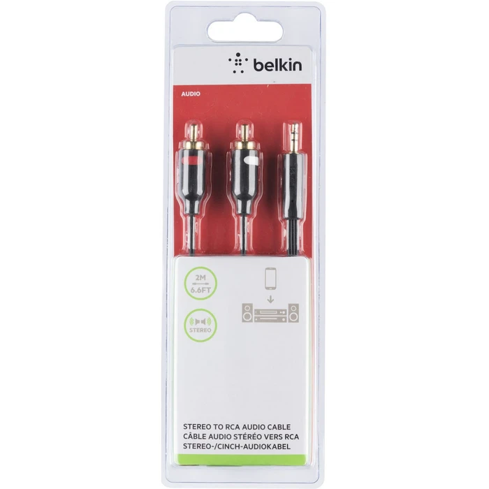 Καλώδιο 3.5mm Belkin Stereo to RCA 2m Y-Audio-Cable black F3Y116BT2M