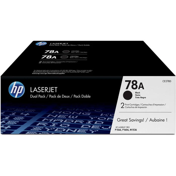 Toner HP LJ Pro P1566 P1606 M1536 CE278AD doublepack