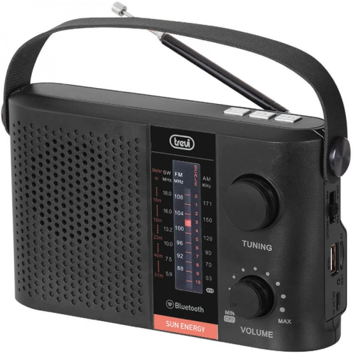 Trevi Green Radio Portable Solar Radio RA-7F25 BK