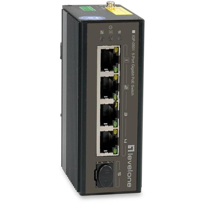 Network Switch LevelOne 5x GE IGP-0501 4xGE 1xGSFP 4xPoE+