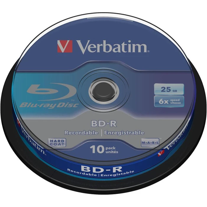 BD-R Verbatim 25GB 10pcs Spindel 6x White Blue Surface