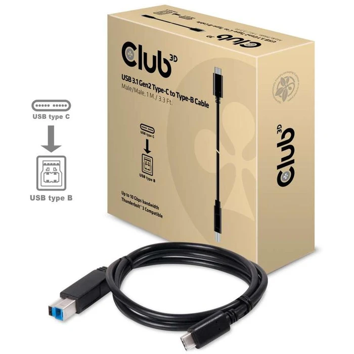Καλώδιo USB Club3D 3.1 Typ C > USB Typ B 1,0m St/St