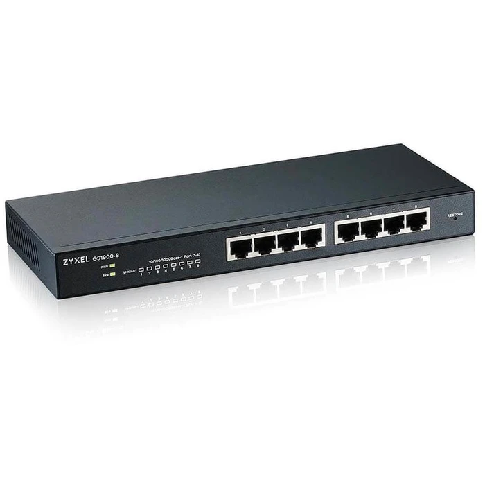 Network Switch Zyxel 8x GbE GS1900-8 smart,desktop,fanless