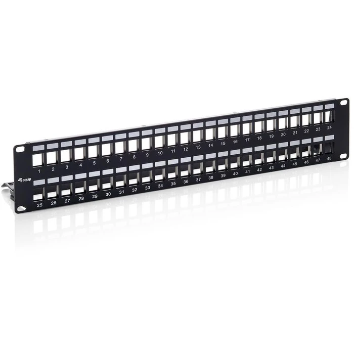 Patch Panel Equip 48x RJ45 Cat6A 19" 1HE for Keystone Black