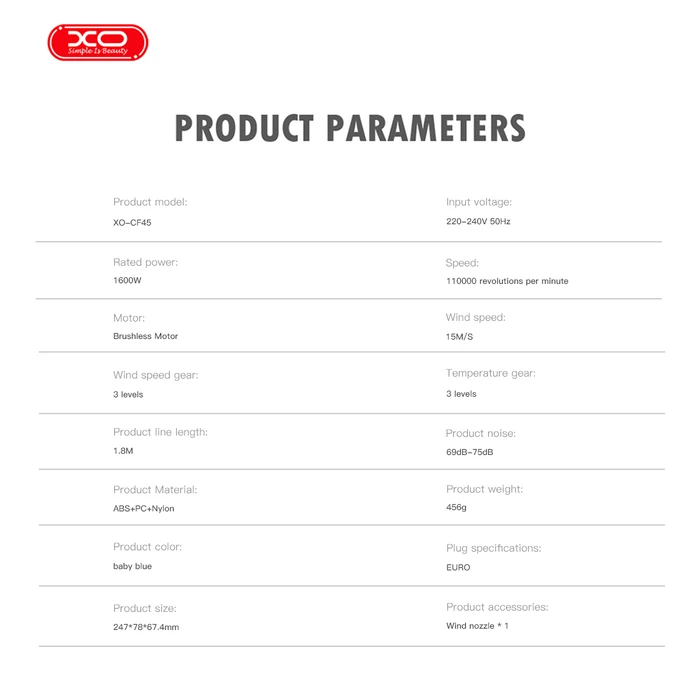 XO Έξυπνο Πιστολάκι Μαλλιών High Speed EU