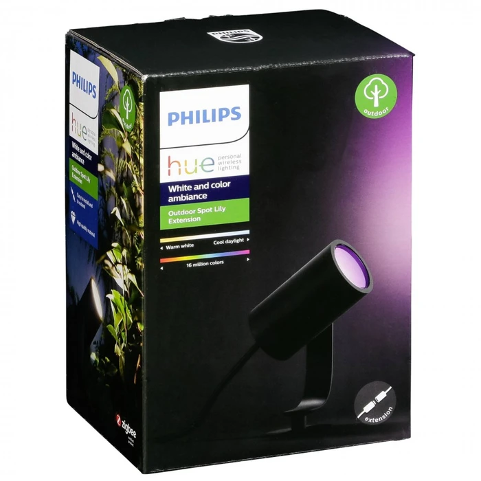 Στεγανό Φωτιστικό Led Philips Hue Lily 1lmp. Spot Extension black