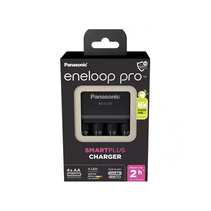 Φορτιστής Μπαταριών Panasonic Eneloop Smart Plus Ch. BQ-CC55 inkl. 4xAA K-KJ55HCD40E