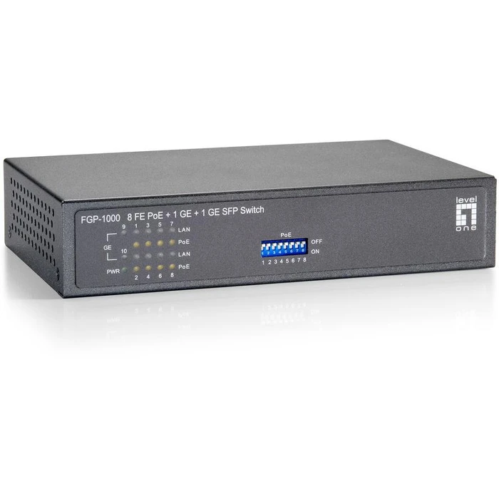Network Switch LevelOne 10x FE FGP-1000W90 1xGE 1xGSFP 90W 8xPoE