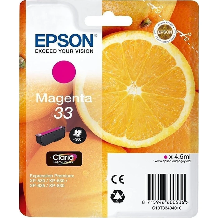 Μελάνι Epson magenta Claria Premium 33 T 3343