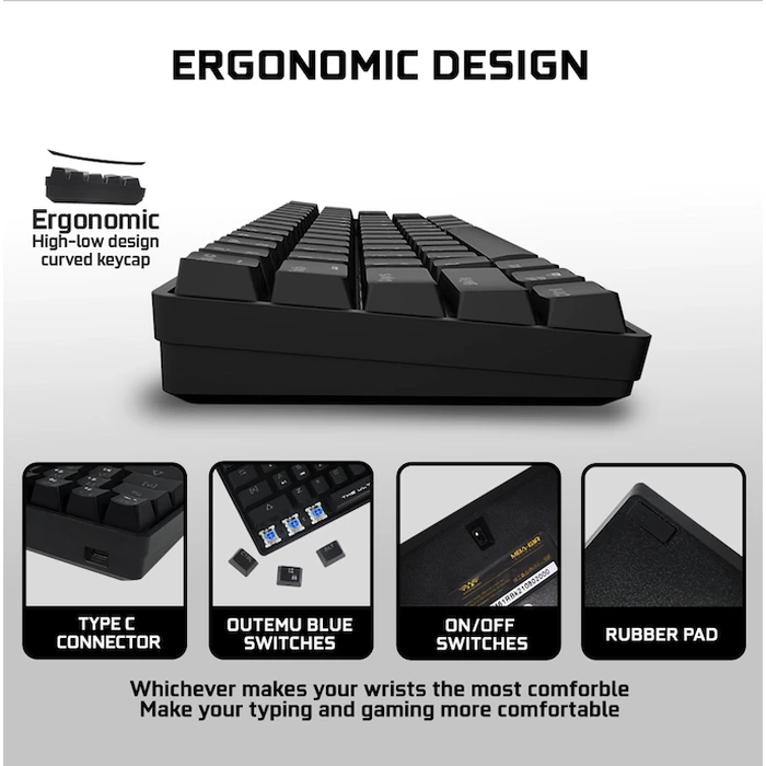 Gaming Πληκτρολόγιο Ασύρματο Armaggeddon MECH BT/WIRED STARLING BLK