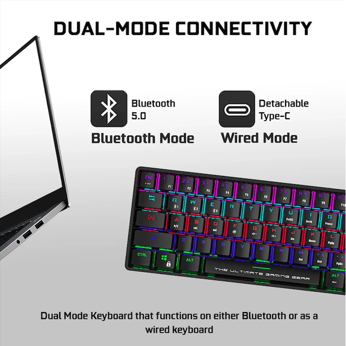 Gaming Πληκτρολόγιο Ασύρματο Armaggeddon MECH BT/WIRED STARLING BLK