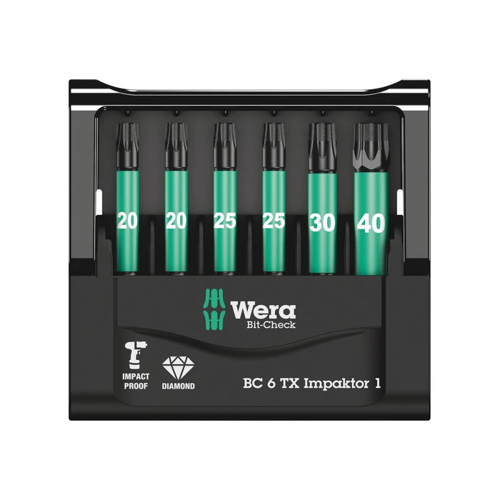 Σετ Μύτες Wera Bit-Check 6 TX Impaktor 1
