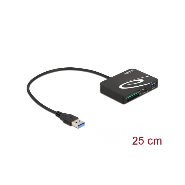 Card Reader Delock for XQD/SD/Micro SD + USB Typ-A Port