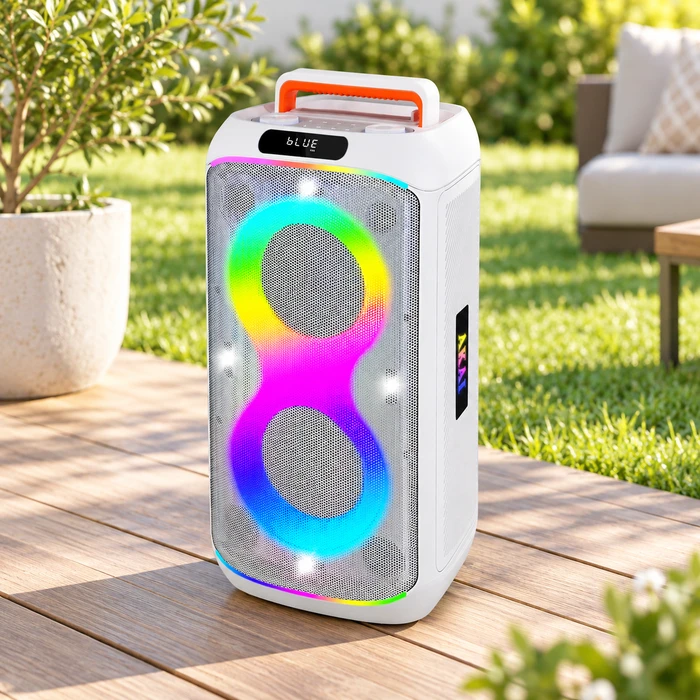 Akai Sonic X10 Portable Party Speaker 75W Bluetooth 5.3 TWS Wireless Microphone (White)