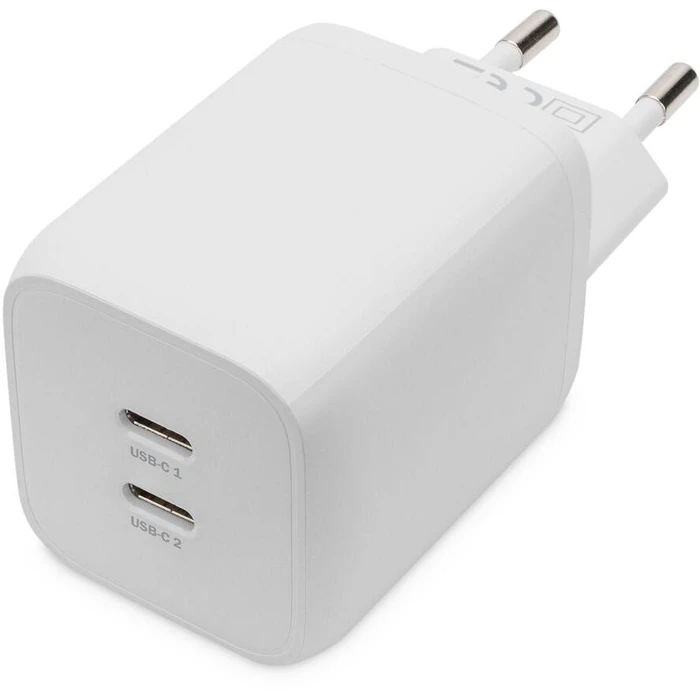 Φορτιστής Πρίζας Digitus 65W 2 Port 2x USB-C White