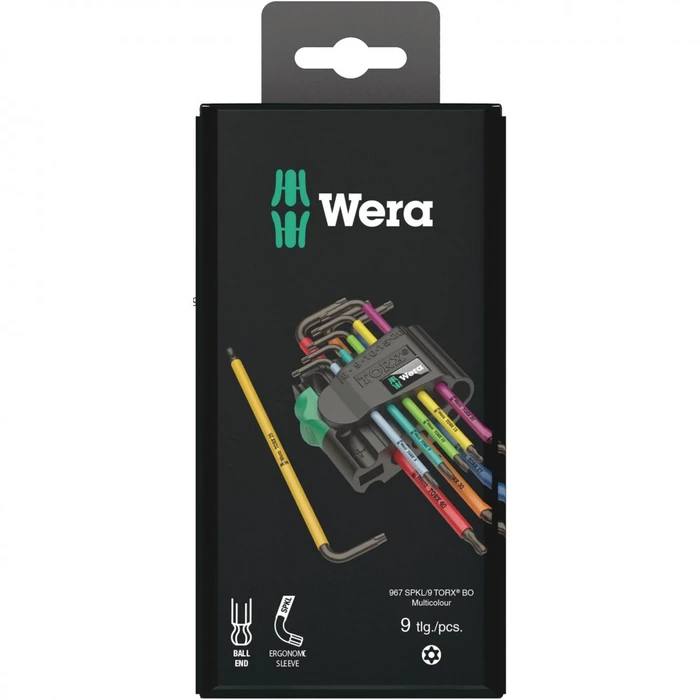 Σετ Torx Wera 967/9 TX BO SB L-key set, Blacklaser