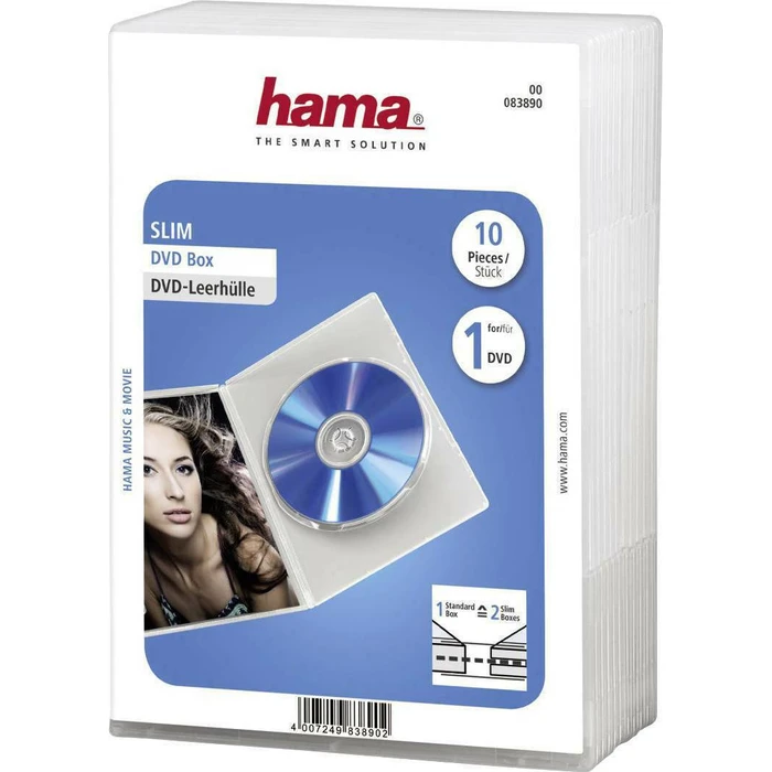 Θήκη DVD 1x10 Hama Slim Jewel transparent 83890