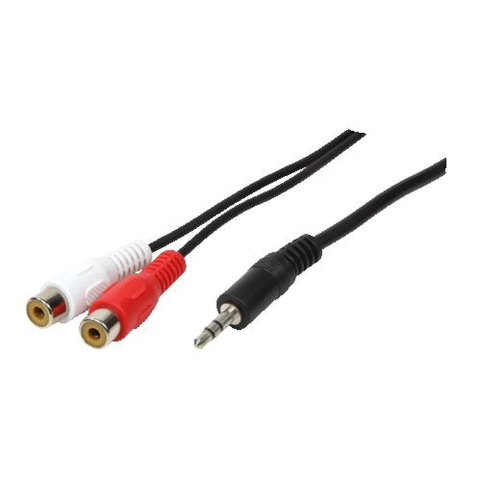 Καλώδιο RCA Logilink 1x 3,5mm -> 2x Cinch M/F 0.20m bk