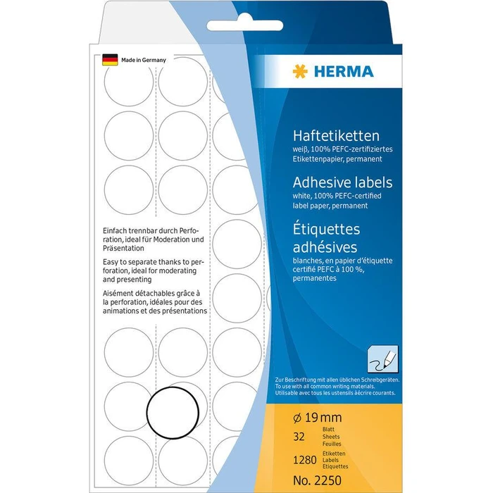 Ετικέτες Herma multi-purpose White 19 mm round 1280 pcs.