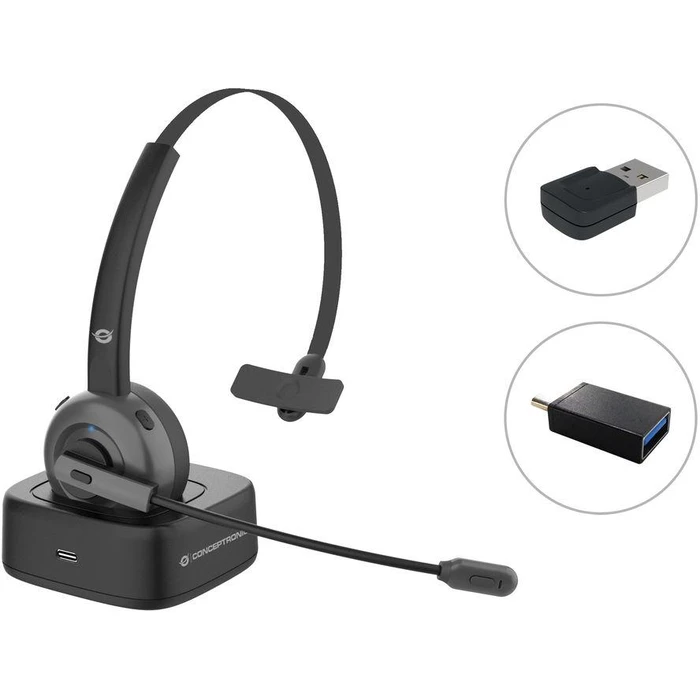 Multimedia Headsets Conceptronic Wireless Bluetooth with charger + Ada. sw