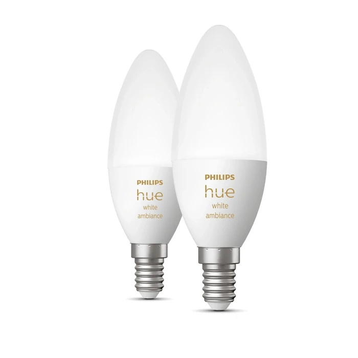 Smart Λάμπα LED Philips Hue E14 2-Pack 5,2W 320lm White Ambiance