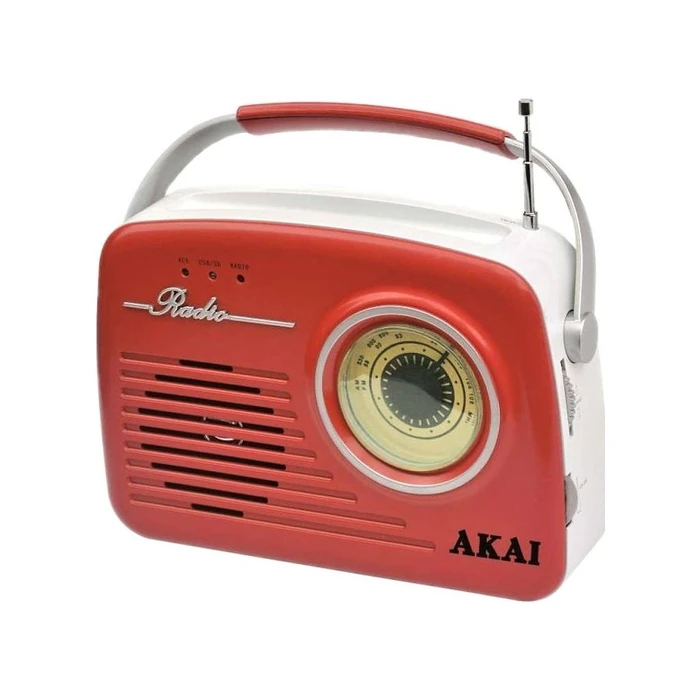 Φορητό Ραδιόφωνο Ρετρό Akai APR-11R USB/SD/AUX Red