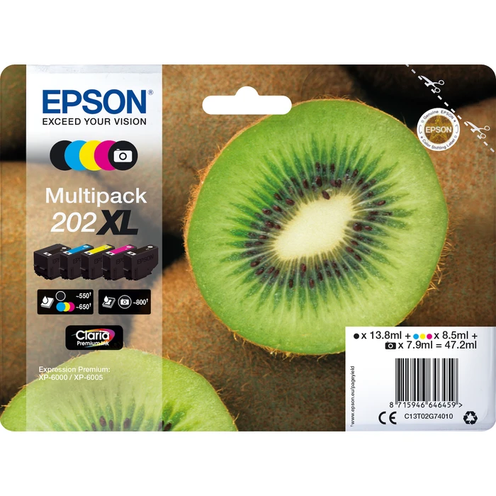 Μελάνι Epson Multipack Claria Premium T 202 XL BK/PB/C/M/Y T 02G7