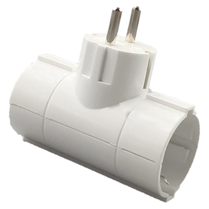 Ταφ Lamtech Splitter With 2 SCHUKO OUTLETS WHITE