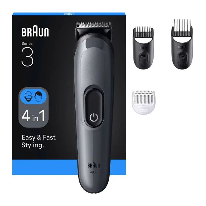 Braun Series 3 AIO3500 Ξυριστική Μηχανή Σώματος / Πρόσωπο Επαναφορτιζόμενη