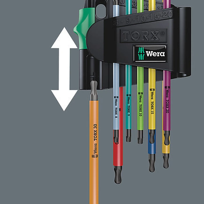 Σετ Torx Wera 967/9 TX BO SB L-key set, Blacklaser