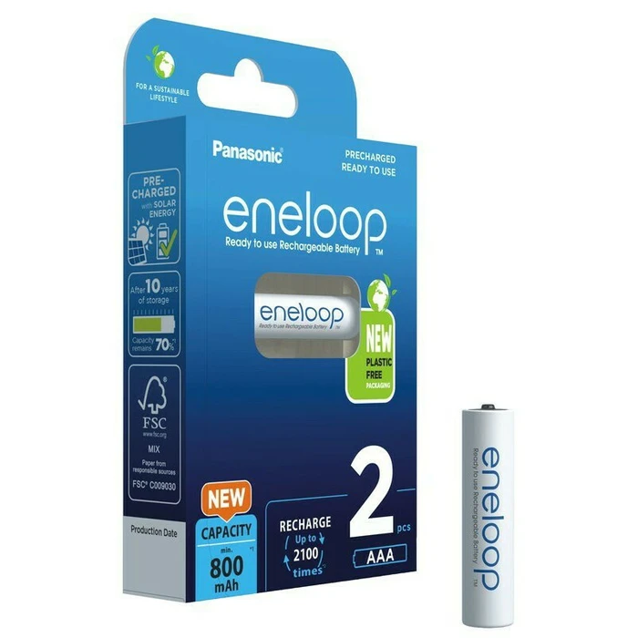 Επαναφορτιζόμενες Μπαταρίες Eneloop Panasonic BK-4MCDE/2BE AAA 800mAh 2pcs.