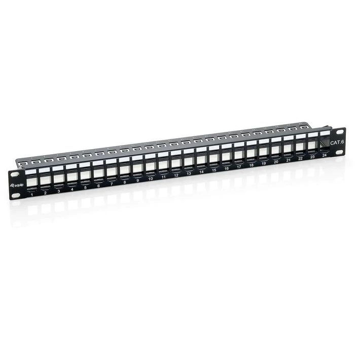 Patch Panel Equip Cat6 unshielded 24x Keystone Black