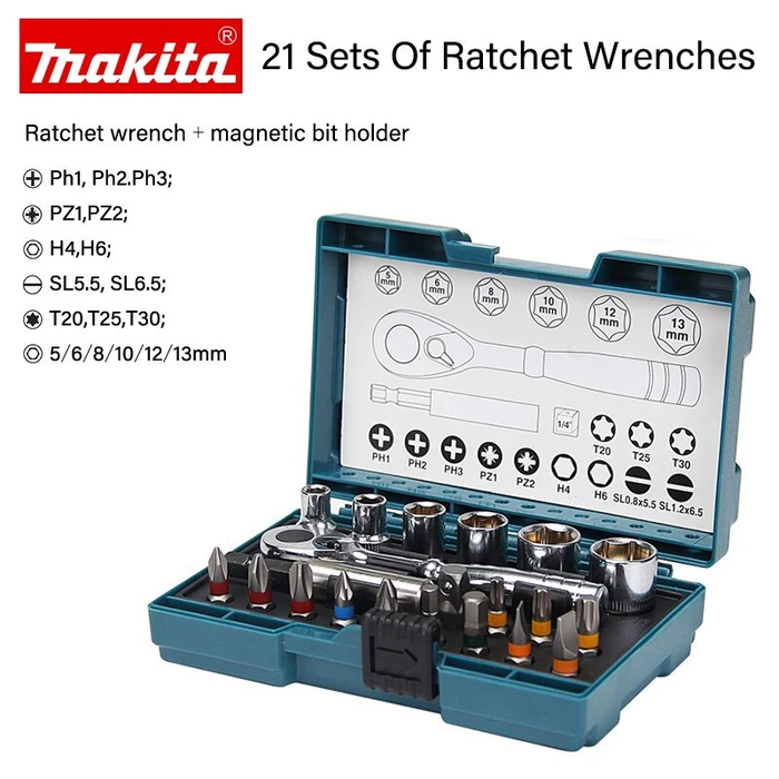 Σετ Εργαλείων Makita B-54081 Ratchet + Bit Set