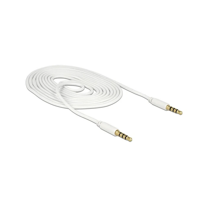 Καλώδιο Ήχου Delock jack 3,5mm -> 3,5mm M/M 2.00m 4Pin White