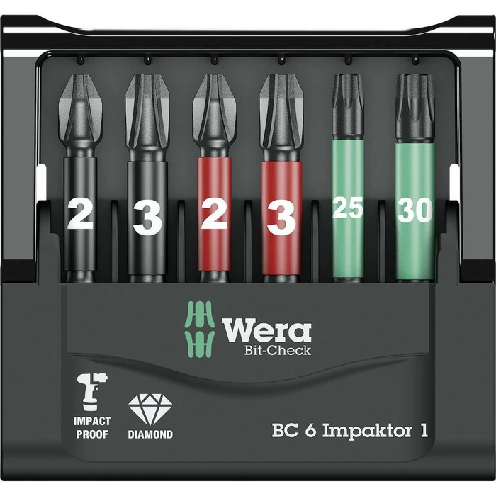 Σετ Μύτες Wera Bit-Check 6 Impaktor 1