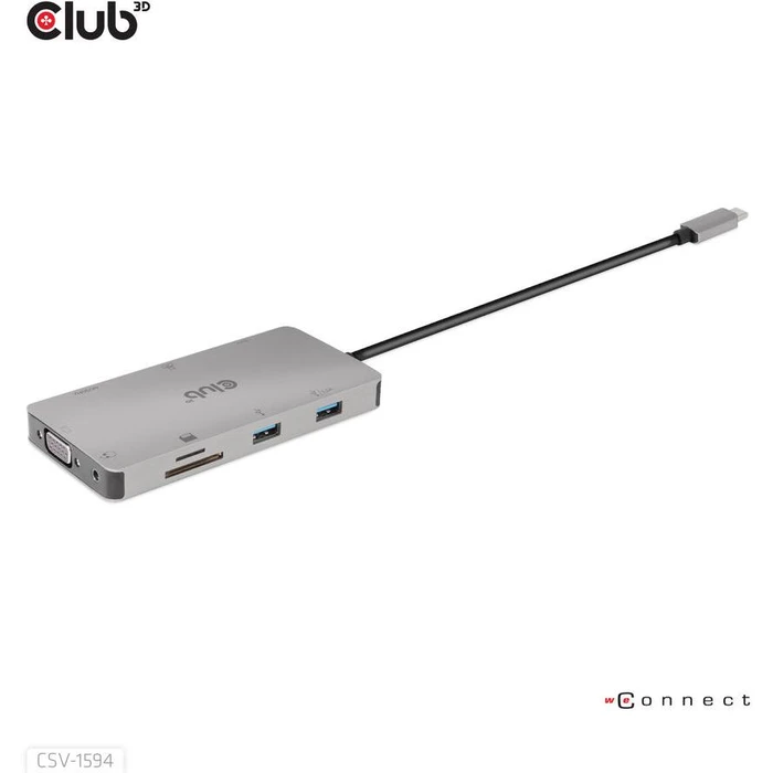 Docking Station Club3D USB-9-in1-HUB USB-C > HDMI/VGA/2xUSB/USB-C/RJ45/SD